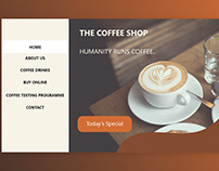 UI design (header) of a coffee shop