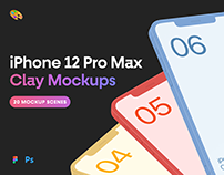 Clay iPhone 12 Pro Max Mockups