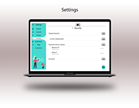 Settings screen UI- web design
