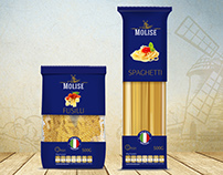 Projeto de embalagem de massas para a marca Molise.