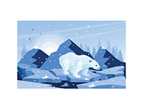 White Bear Winter Illustration