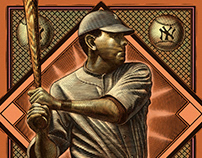 Babe Ruth Poster Illustrated by Steven Noble