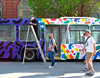City Bus Painting - Mural x STM x Fierté Montréal