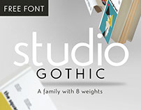 Studio Gothic geometric type family with 2 free fonts
