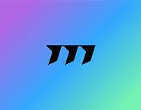 m logo design- blockchain logo.
