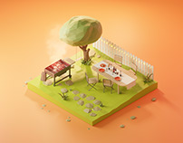 Barbecue - Low Poly