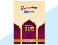 Ramadan Kareem invitation flyer template design