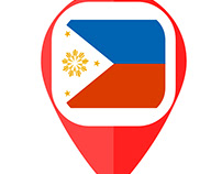 World flags pins marker pointer locator icon image