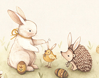 "We All Are Bunnies" Illustrated Easter Greeting Card