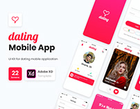 Dating Mobile App UI Adobe XD Template