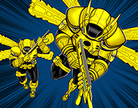 "Murder Hornets" illustration for Mezco Toyz