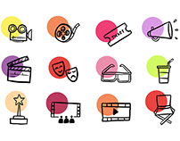 Free Download 15 Movie Icon Hand Drawn (VECTOR)