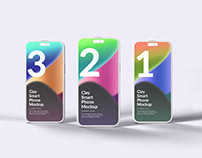 Clay iPhone 14 Pro Mockup - 18 Scenes with Free Sample