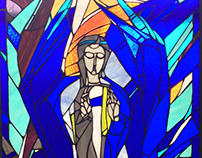 Stain glass "blue angel" 2018