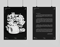 3D design and typography. FDM Underground