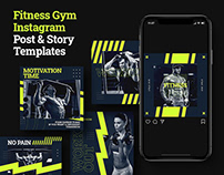 Fitness Club Instagram Post & Stories Template