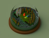 On fishing 2 - low poly (glass ball)