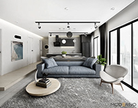 Thiết kế nội thất căn hộ White And Blue APARTMENT