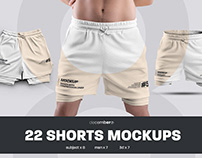 22 Men's Mockups Shorts with Compression Liner (3 Free)