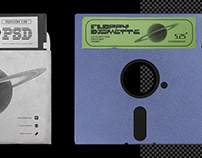 Retro Floppy Disk Photoshop Mockup