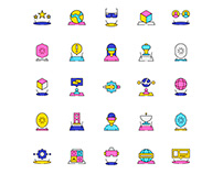 Colored Virtual World Icons