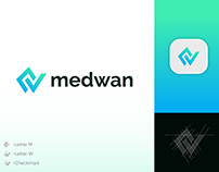 letter mw security logo design