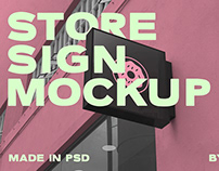 Store sign Mockup in PSD