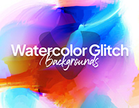 Watercolor Glitch Background