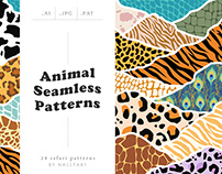 Safari Animal Seamless Patterns