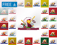 Flags World Cup Set - Daily Free Mockup #206