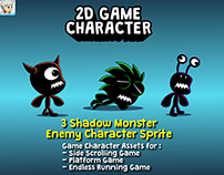 3 Shadow Monster Enemy Character Sprite