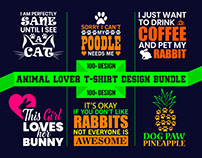 100+ BEST Selling ANIMAL Lover T-Shirts Design Bundle