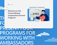 Website presentation for working with ambassadors