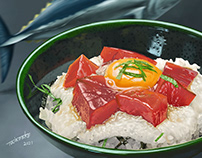 Tuna and yam rice bowl