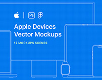 12 Apple Devices Outline & Fill Mockups - 2024