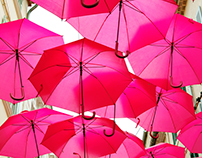 "La vie en Rose" umbrella sky in Sanary-sur-mer