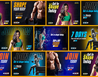 Social media banner-Gym and fitness banner