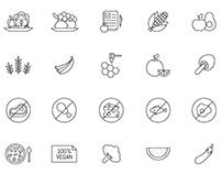 Vegan Diet Icons
