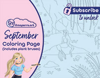 Subscriber September Coloring Page