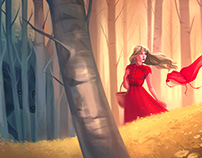 Little Red Riding Hood inspired illustration