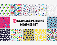 42 MEMPHIS seamless patterns set