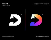 D logo with arrow / tech/Blockchain/growth/finance.