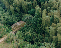 Qingshan village bamboo bridge