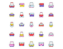 Colored Handbag Icons