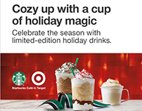Banner ads for Starbucks Cafe in Target (Holiday)