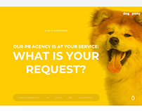 Landing page for PR agency