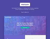 Daily UX 14 | About Us Page