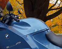 BMW R1100RS and autumn leaves