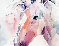 Unicorn Watercolor Painting
