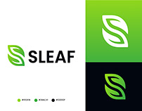 Sleaf Logo-Modern Letter S + Leaf Logo Mark-Brand Logo